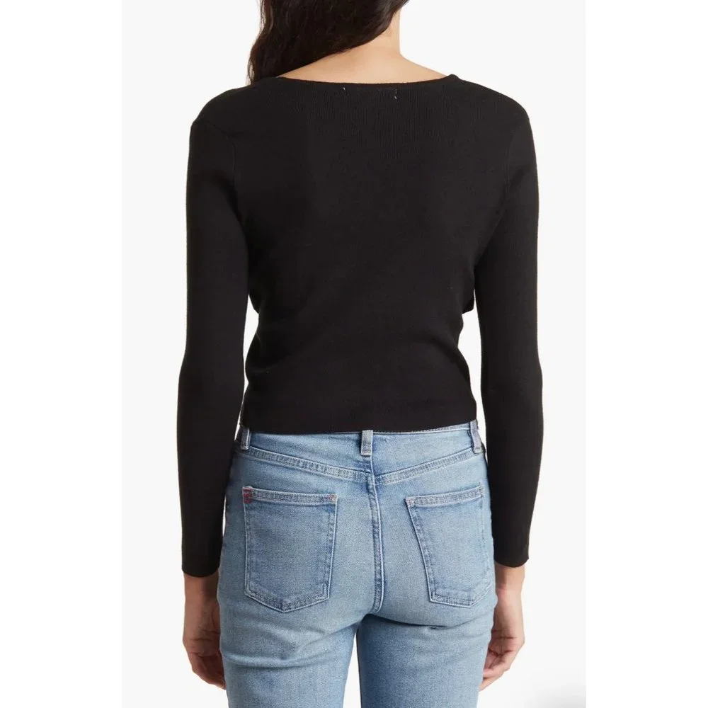 COTTON EMPORIUM Corset Sweater In Black NEW - Picture 2 of 3